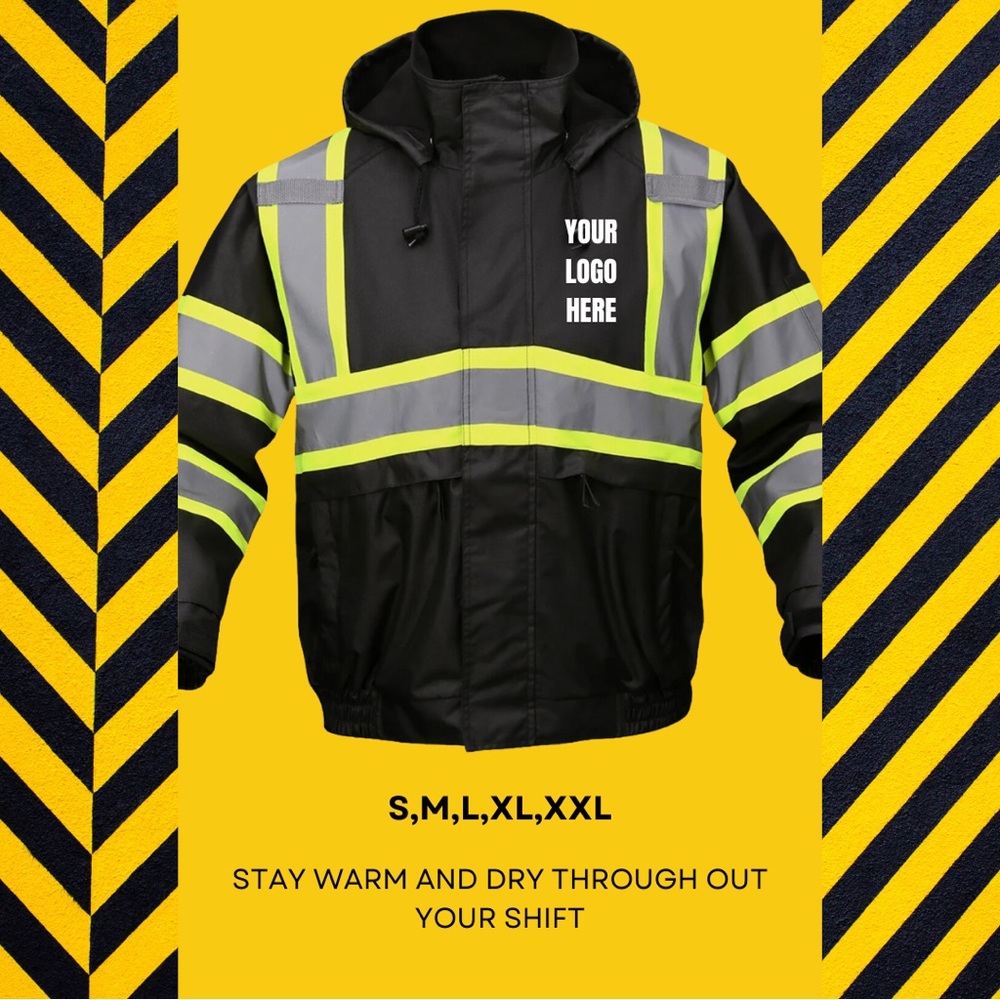 CLASS 3 SAFETY WATERPROOF SAFETY BOMBER JACKET